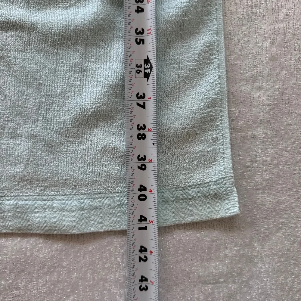 2pc Vintage Blue Bath Towels USA Cotton‎ Stevens Utica Spa Hotel Retro Set